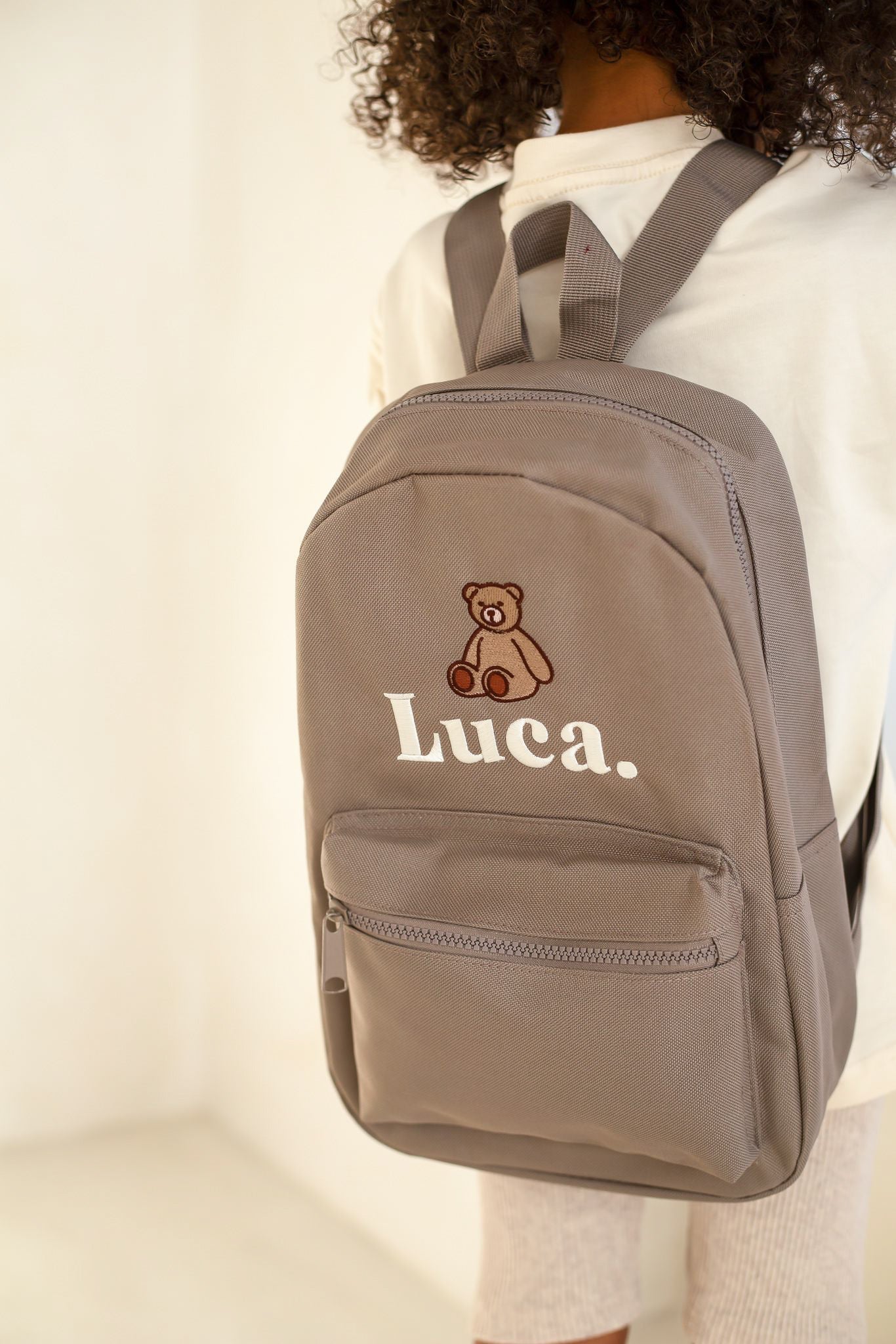 Mini Backpack - Bear Embroidered