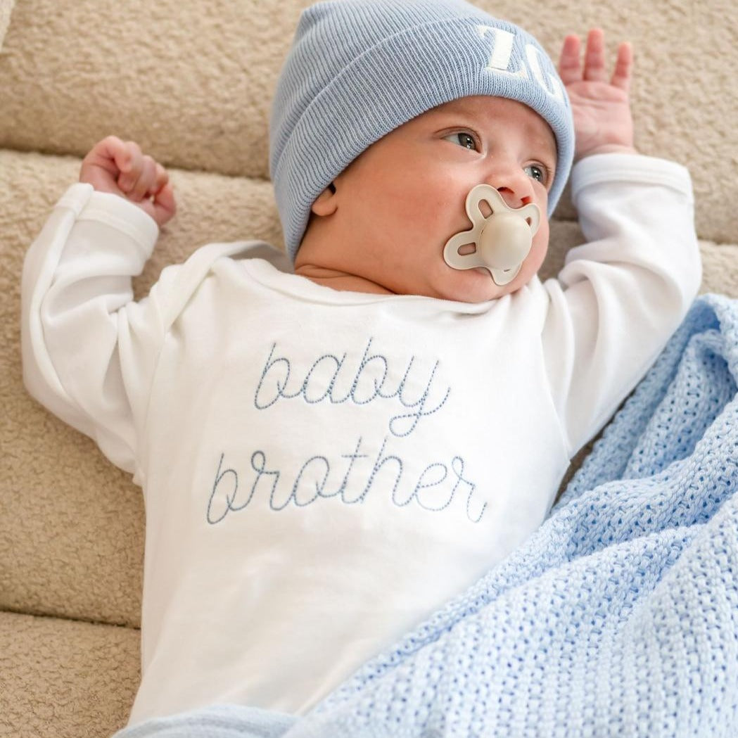 New Baby Sibling Rompersuit - Embroidered