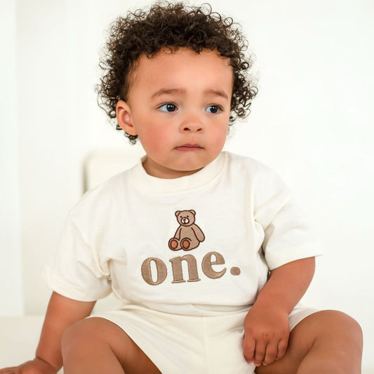 Birthday Bear Indi Elle Short Set - Signature Embroidered