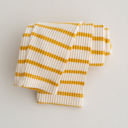 Yellow striped Ribbed Leggings