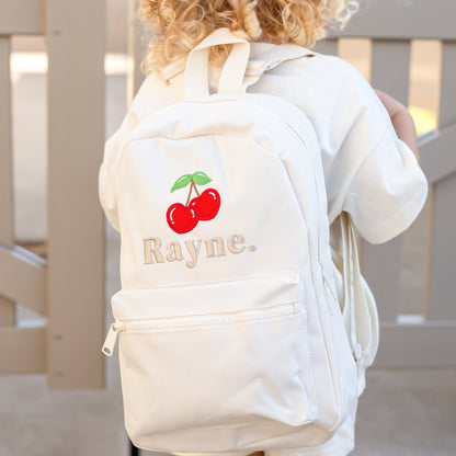 Mini Backpack - Cherry Embroidered