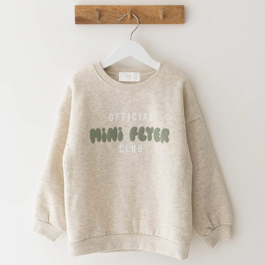 FLYER PRINT OATMILK OVERSIZED SWEATSHIRT