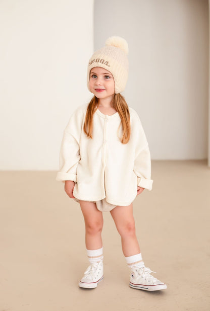 Cream Soft Cardigan - Embroidered