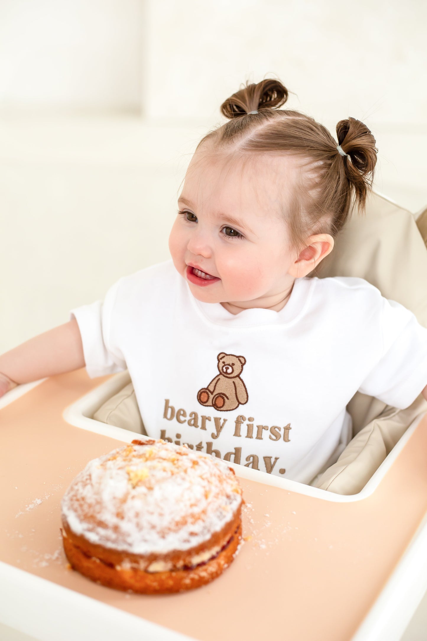 Beary First Birthday Tshirt - Embroidered Classic