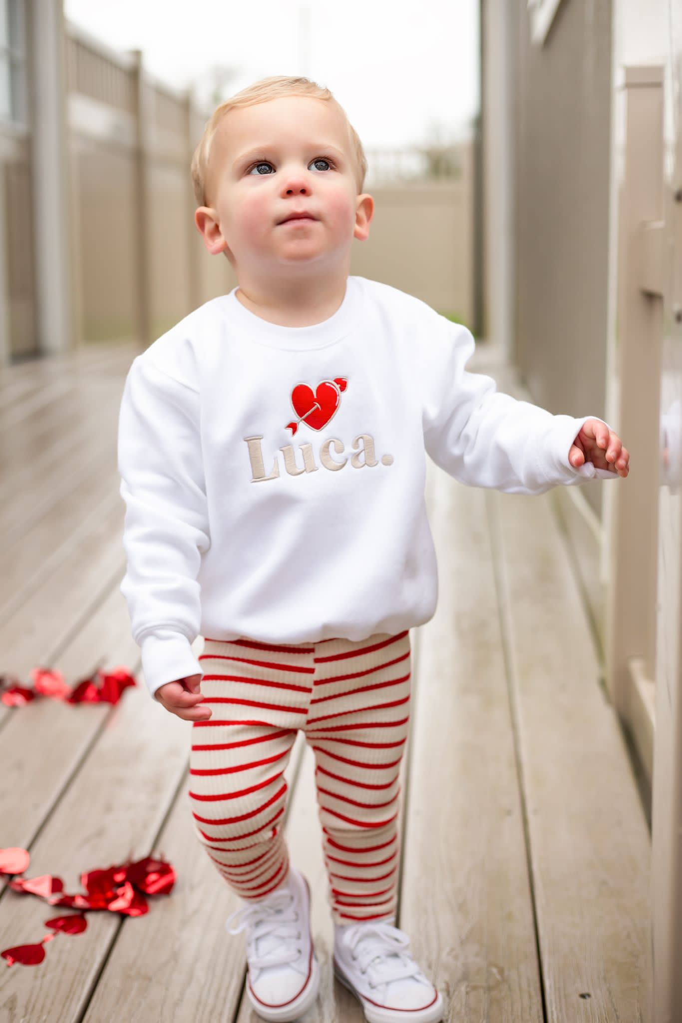Red striped Ribbed Leggings
