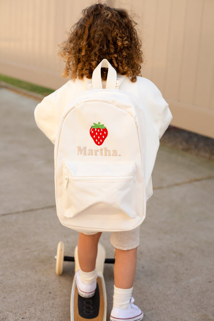 Mini Backpack - Strawberry Embroidered
