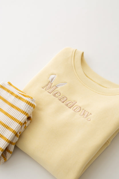 Yellow striped Ribbed Leggings