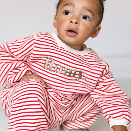FLEECE Oversized Name Stripe Tracksuit - Embroidered