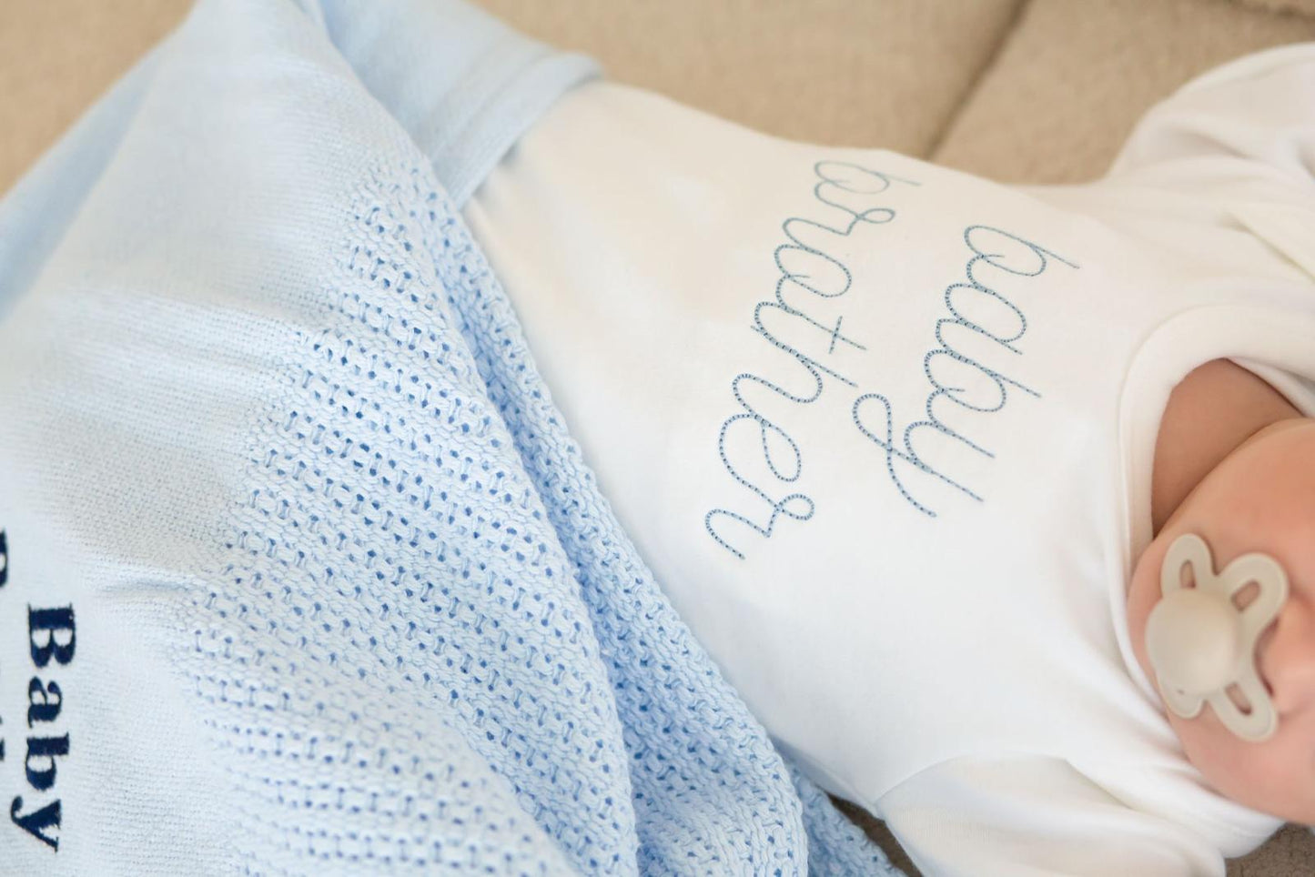 New Baby Sibling Rompersuit - Embroidered