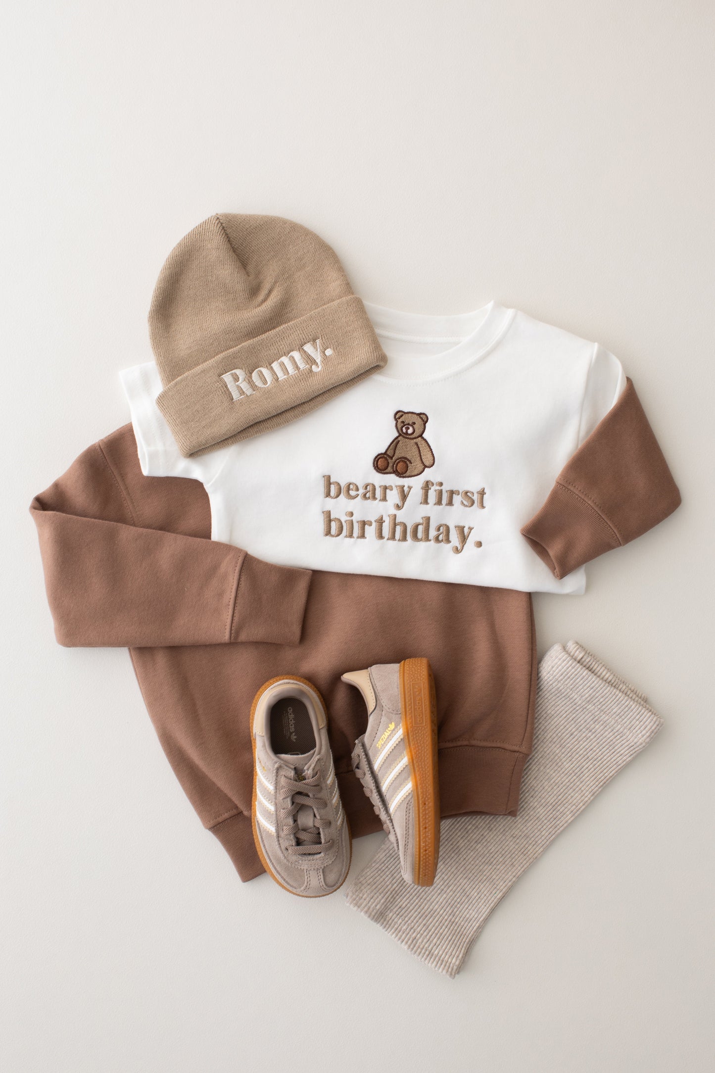 Beary First Birthday Tshirt - Embroidered Classic