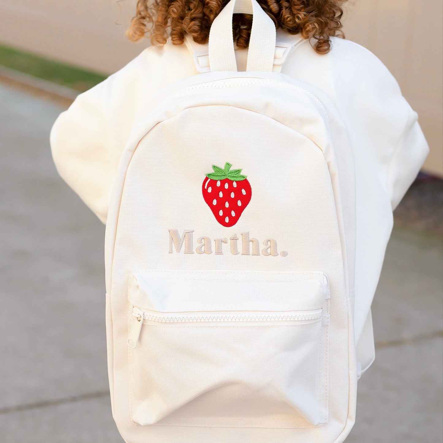 Mini Backpack - Strawberry Embroidered