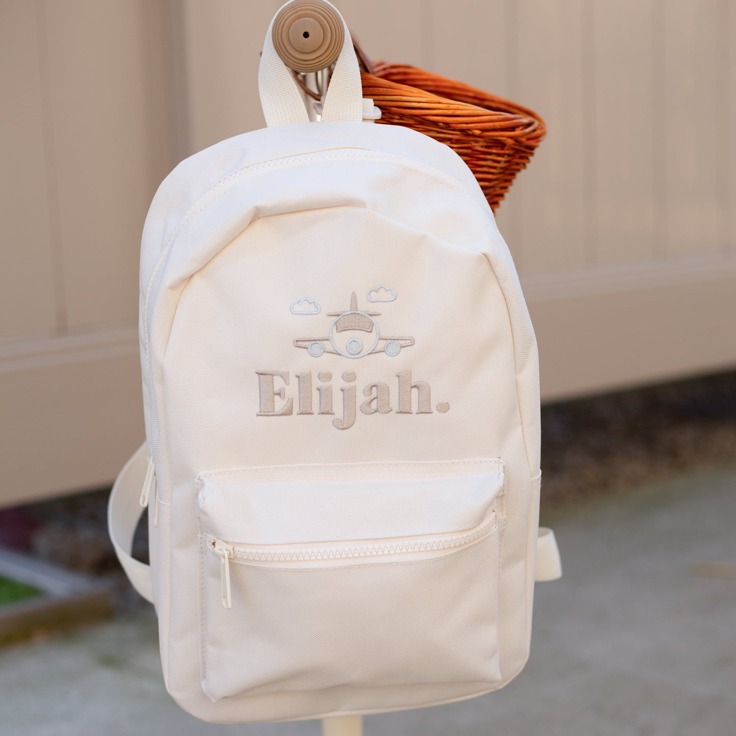 Vanilla Mini Backpack - Plane Embroidered