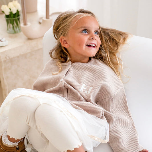 Beige Soft Autumn Cardigan - Embroidered