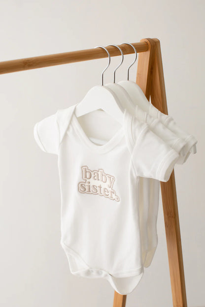 BABY SIBLING BABYGROW - EMBROIDERED